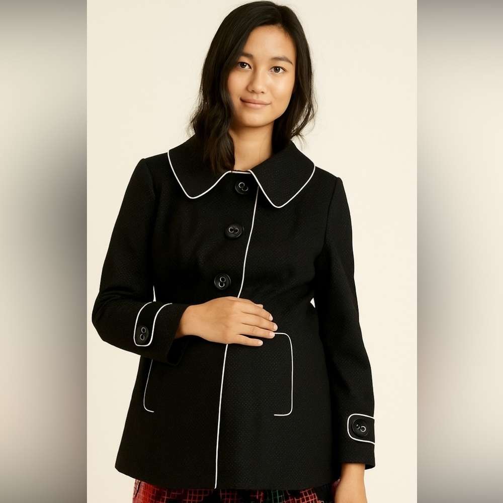 Liz Lange Maternity Jacket Black & White Size Large NWOT